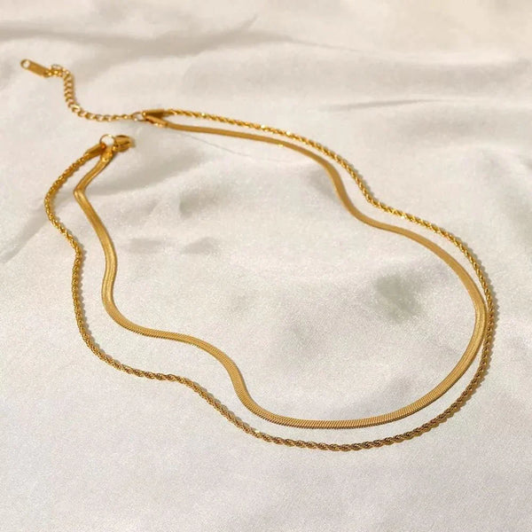 Colar Melina Mix Banhado em Ouro 18k